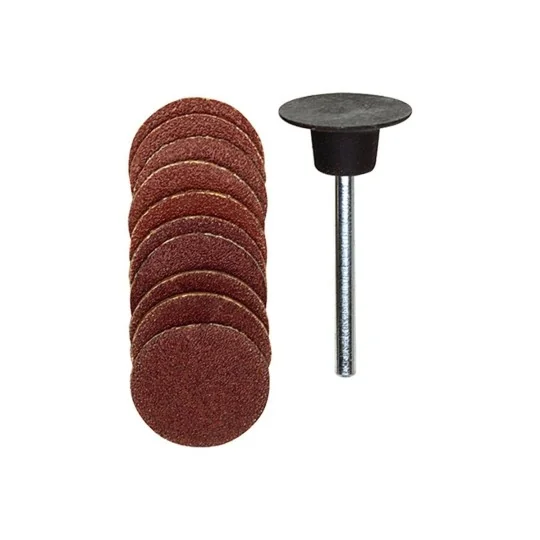 PRX-28982-18mm grain 120 and 150 (x10) abrasive discs + Proxxon support