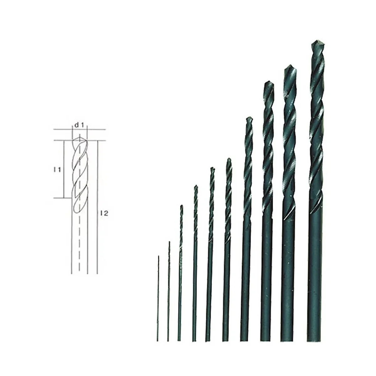 HSS drills, 10 pieces, 0.3 to 3.2 mm Proxxon - PRX-28874