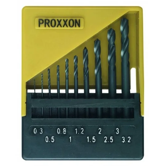 HSS drill bits, 10 pieces, 0.3 to 3.2 mm, Proxxon - PRX-28874 - PRX... PRX-28874-HSS drill bits, 10 pieces, 0.3 to 3.2 mm, Proxxon - PRX-28874