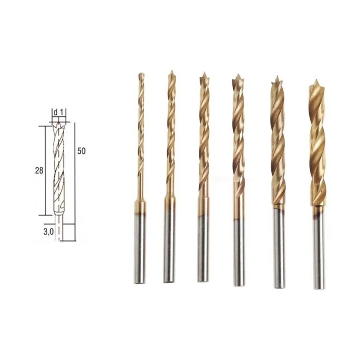 Forets en HSS avec pointe de centrage, 6 pièces, 1,5 à 4 mm Proxxon Proxxon PRX-28876 - 1