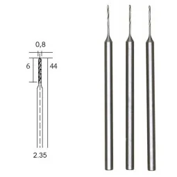 HSS steel drill bits, Ø 0.8 mm, 3 pieces Proxxon - PRX-28852