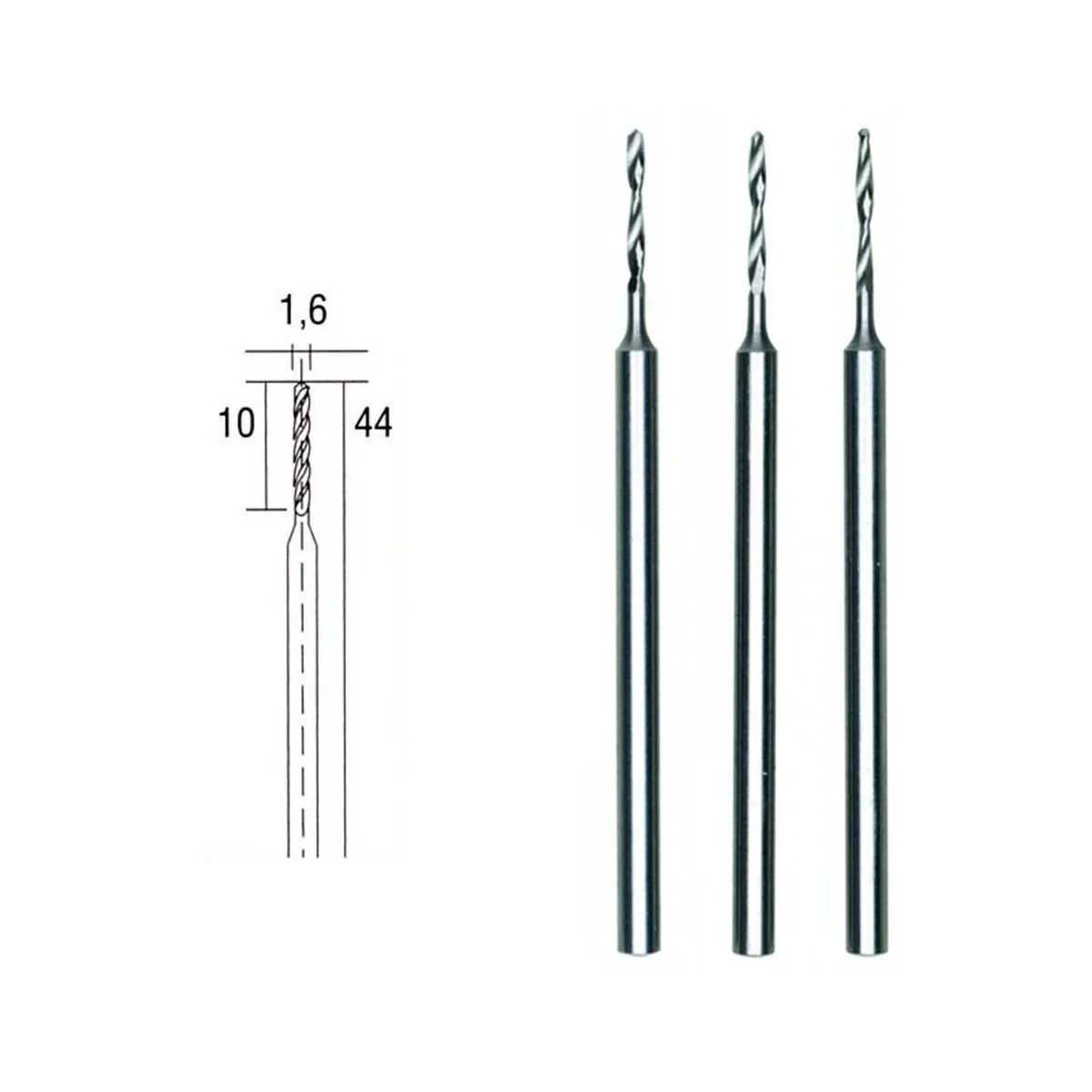 HSS steel drill bits, Ø 1.0 mm, 3 pieces Proxxon - PRX-28854