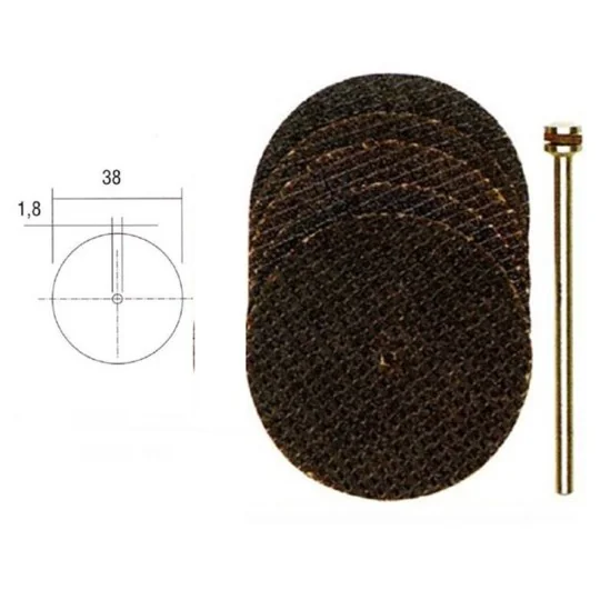 38mm (x5) aluminum oxide reinforced cutting discs + Proxxon stand -... PRX-28818-38mm aluminum oxide reinforced cutting discs (x5) + Proxxon holder - PRX-28818