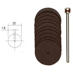 22mm (x10) corundum cutting discs + Proxxon support - PRX-28810
