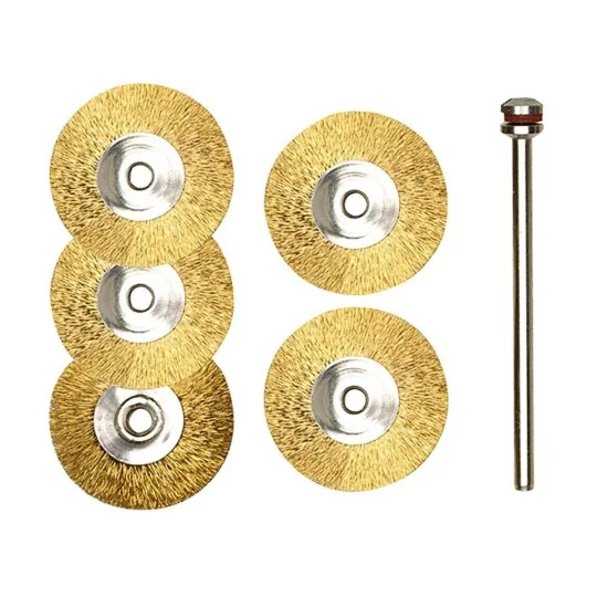PRX-28962-Proxxon brass disc brush Ø 22 mm (x5) - PRX-28962
