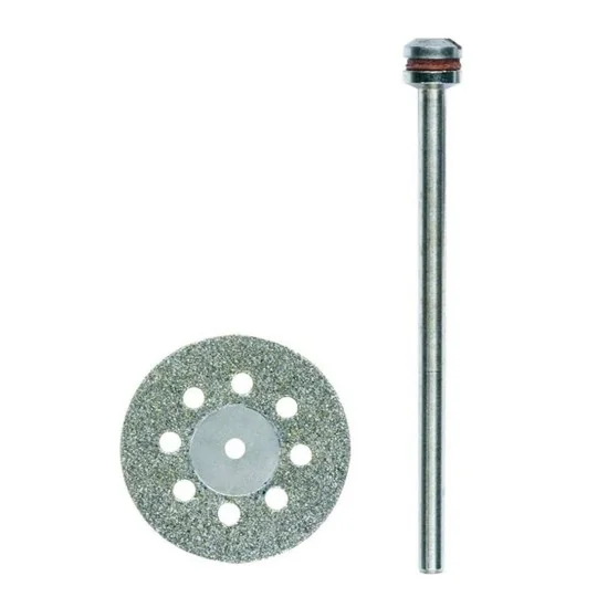 Diamond cutting disc with 20mm aeration + Proxxon support - PRX-28844 PRX-28844-Proxxon 20mm diamond cutting disc with ventilation + holder - PRX-28844