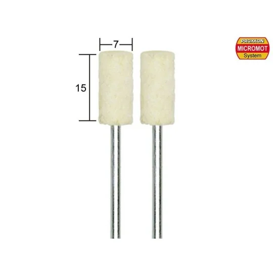 PRX-28802-Cylindrical felt polisher, 15x7mm, 2 pieces Proxxon