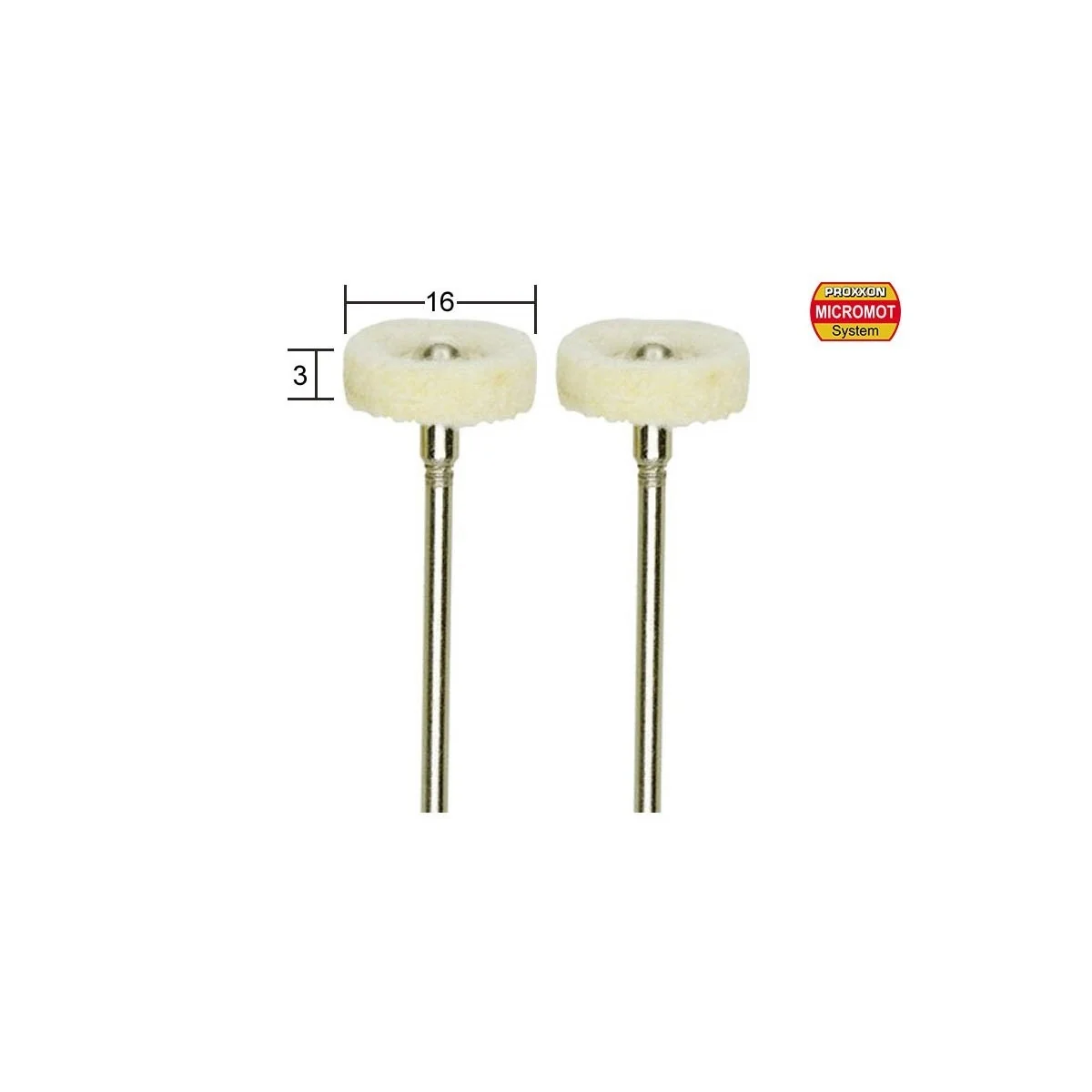 Disc felt polisher, 16x3mm, 2 pieces Proxxon - PRX-28803