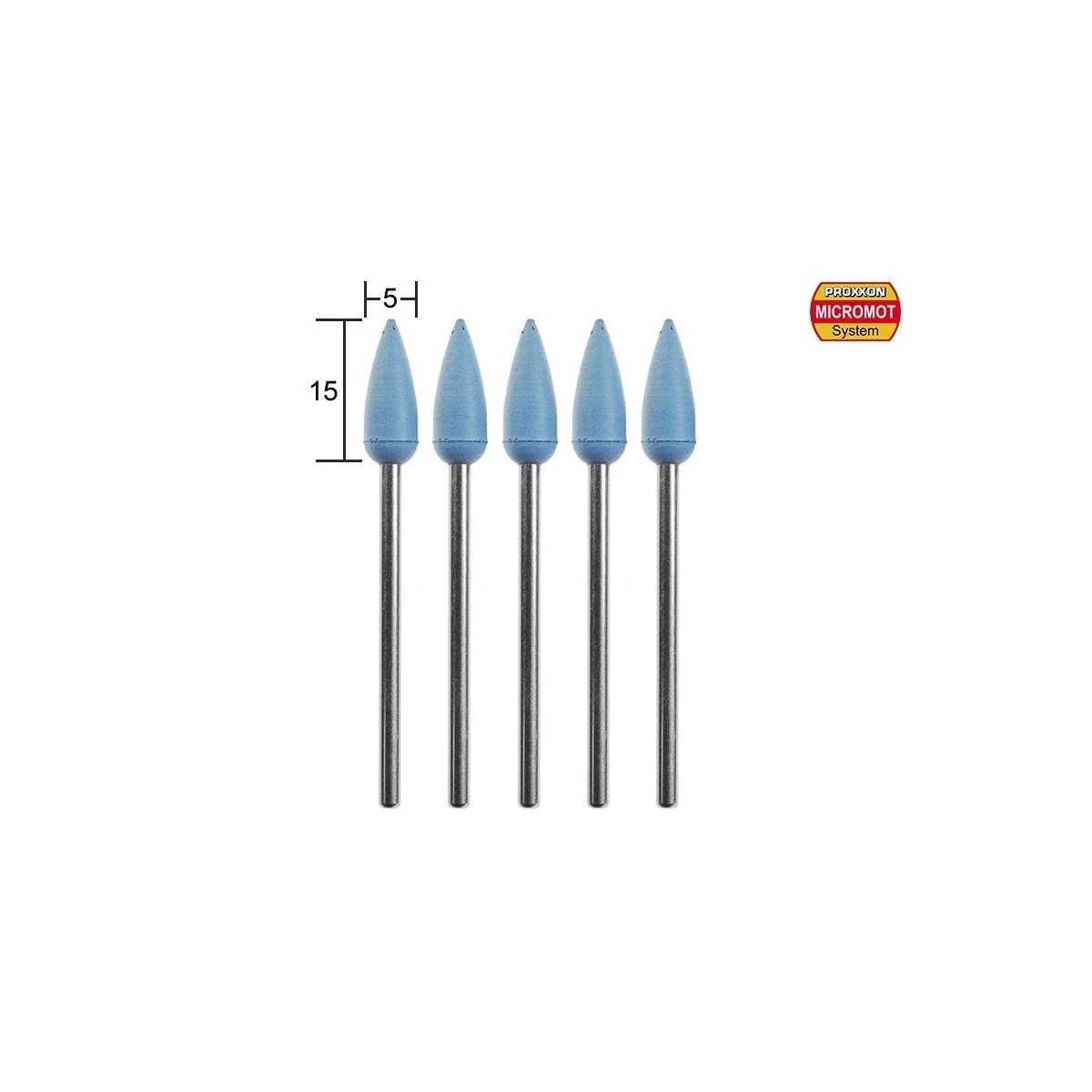 Silicone polishers ogive shape, Ø 5mm, 5 pieces Proxxon - PRX-28288