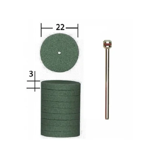 PRX-28304-Silicon carbide grinding wheels, disc shape, Ø 22mm (x10) + 1 Proxxon shank - PRX-28304