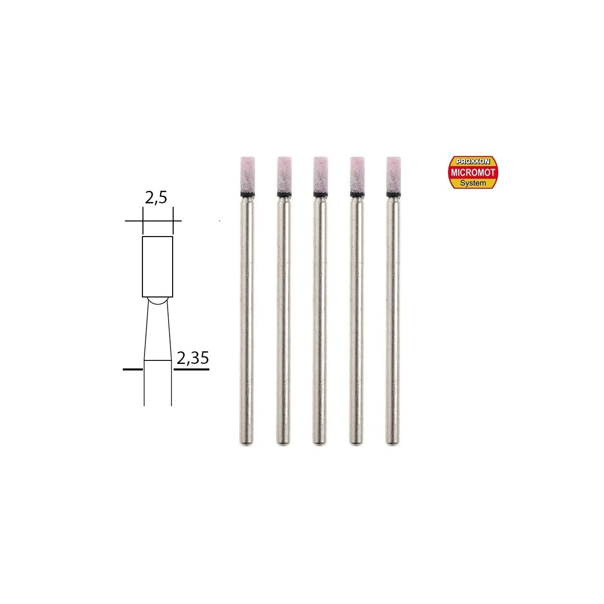 Meules en corindon, Ø 2.5mm (x5) Proxxon Proxxon PRX-28774 - 1