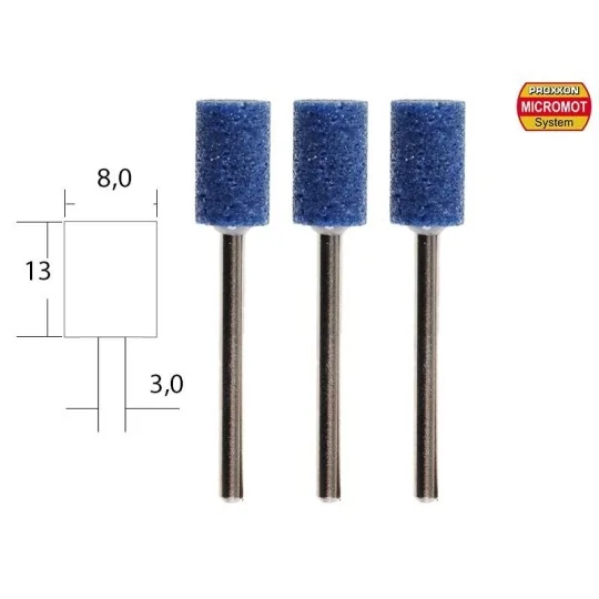 Corundum wheels, cylindrical Ø 8mm (x3) Proxxon - PRX-28781 PRX-28781-Corundum grinding wheels, cylindrical Ø 8mm (x3) Proxxon - PRX-28781