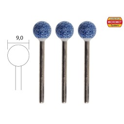 Corundum wheels, ball Ø 9mm (x3) Proxxon - PRX-28782