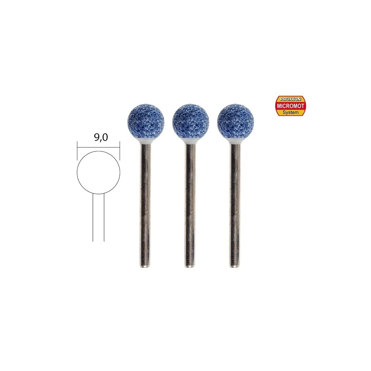 Corundum grinding wheels, 9mm diameter ball (x3) Proxxon - PRX-2878...