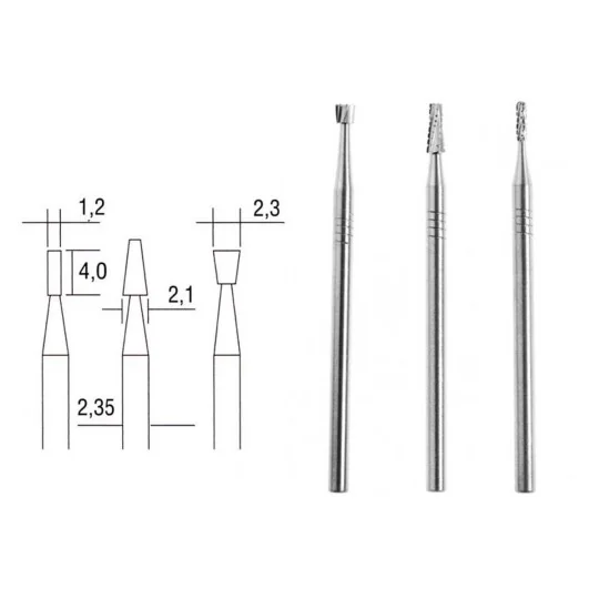 Hard metal cutters 3 Proxxon tips - PRX-28752 PRX-28752-Proxxon 3-Piece Carbide Burrs - PRX-28752