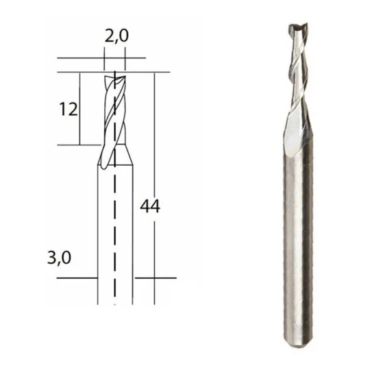 PRX-28759-Proxxon 2mm diameter carbide end mill - PRX-28759