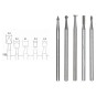 PRX-28710-Fraise embout en acier wolfram-vanadium, 5 formes Proxxon - PRX-28710