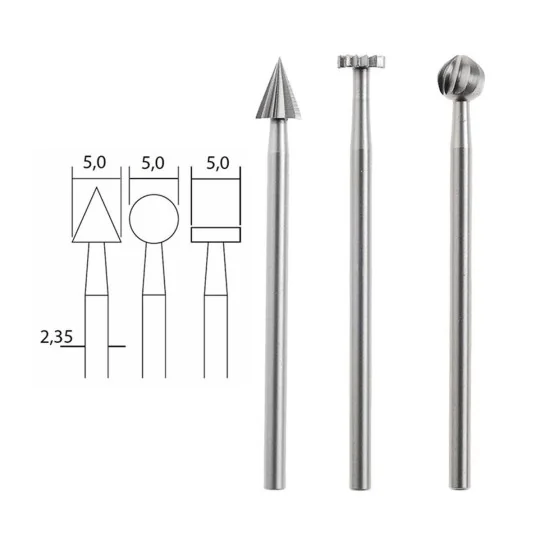 PRX-28720-Proxxon wolfram-vanadium steel end mill, 3 shapes - PRX-28720