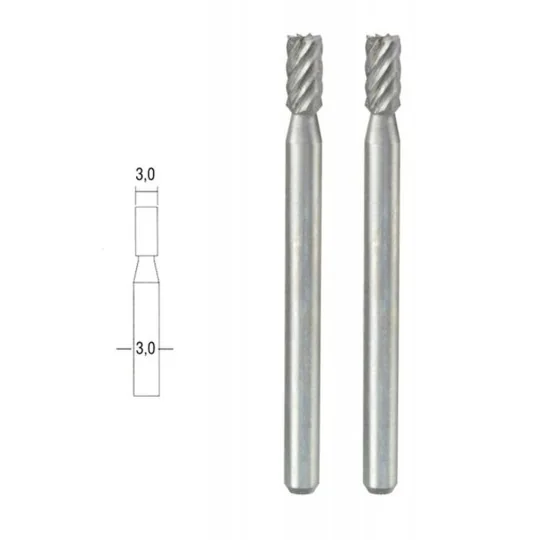 PRX-28722-Fraise embout acier wolfram-vanadium, cylindrique Ø 3mm (x2) Proxxon - PRX-28722