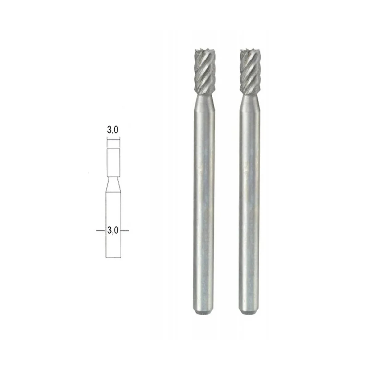 Fraise embout acier wolfram-vanadium, cylindrique Ø 3mm (x2) Proxxon Proxxon PRX-28722 - 1