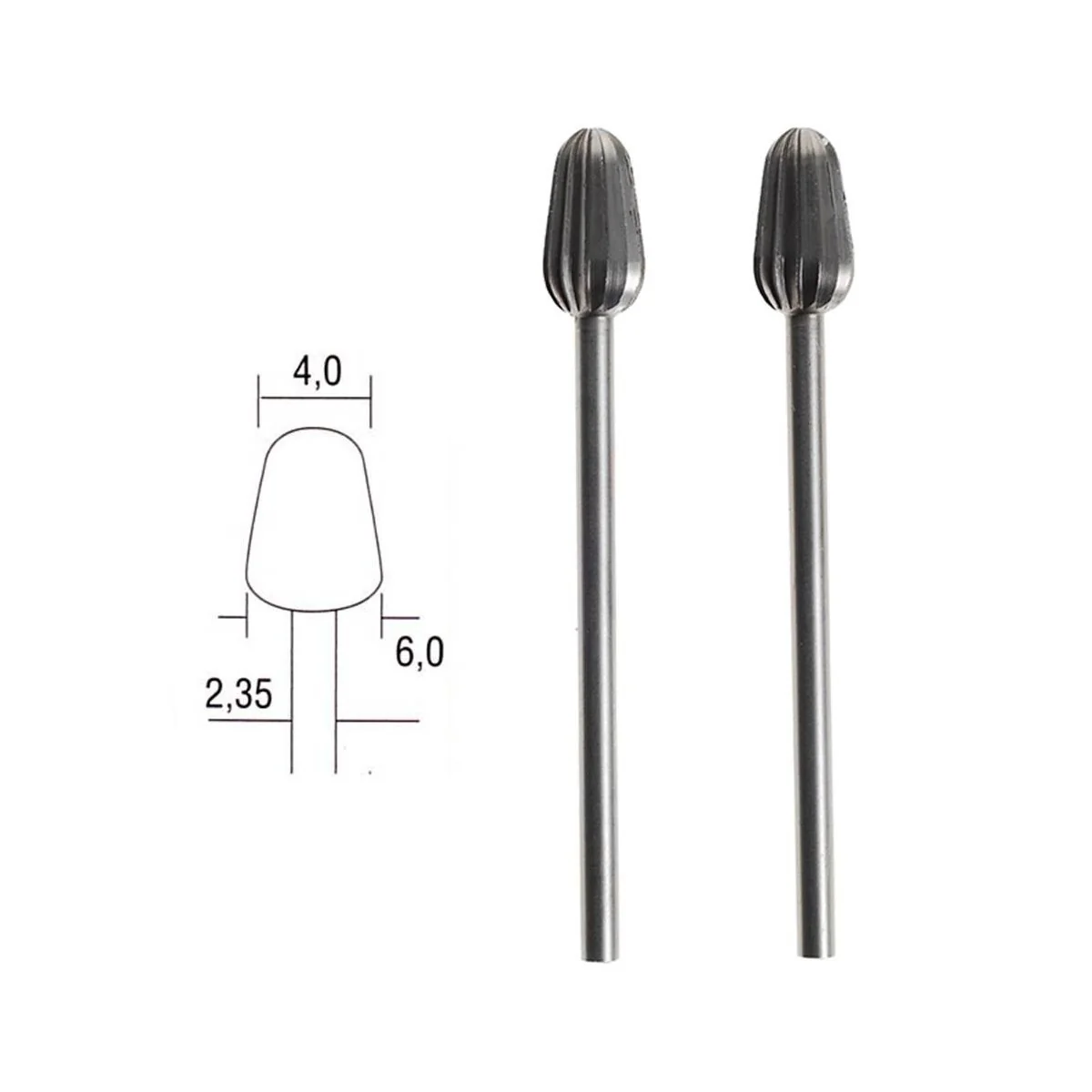 Wolfram-vanadium steel tip cutter, cone Ø 6mm (x2) Proxxon - PRX-28723