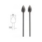 Cutter tip steel wolfram-vanadium, flame Ø 6mm (x2) Proxxon - PRX-2... PRX-28724-Proxxon 6mm flame-cut steel end mill (x2) - PRX-28724