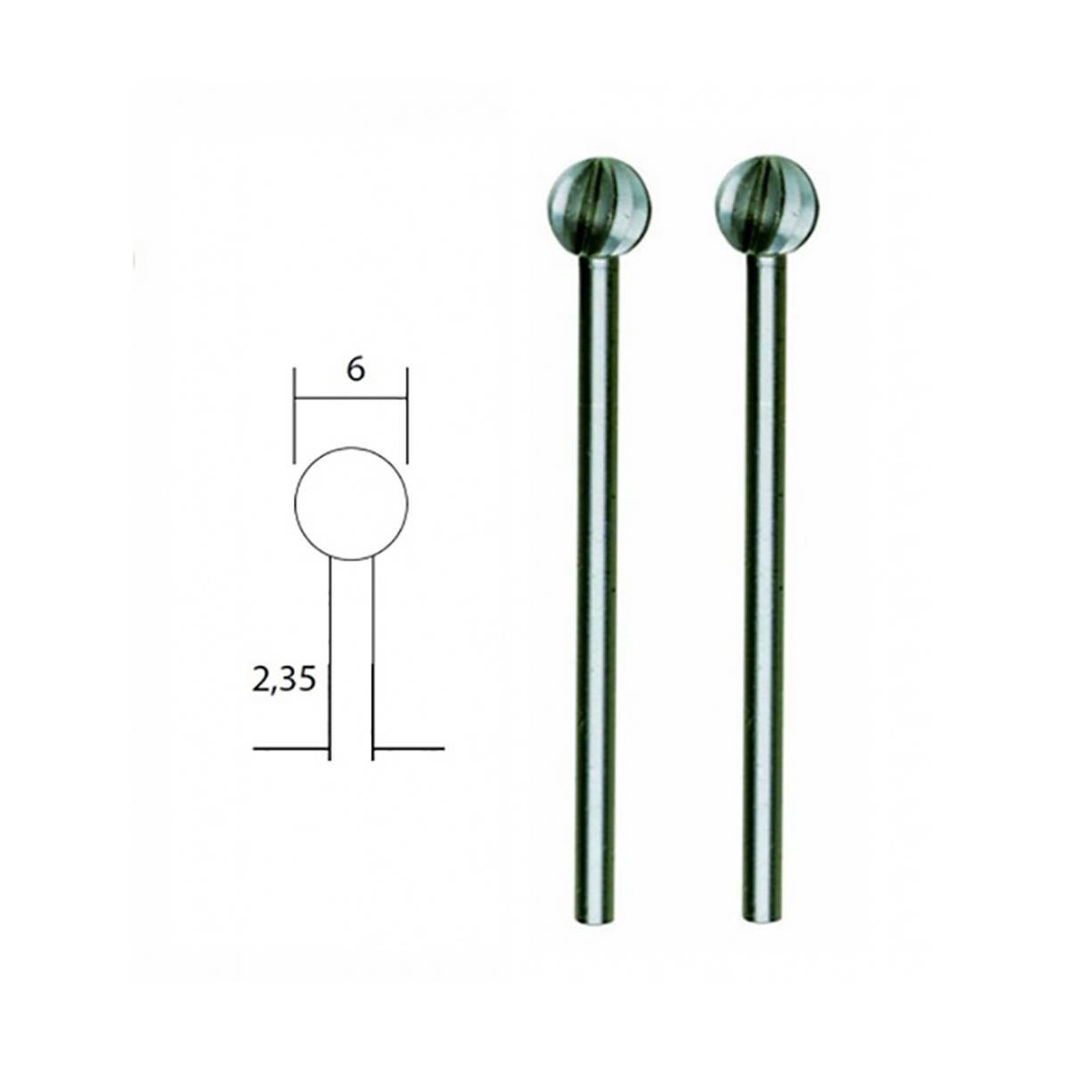 Cutter tip steel wolfram-vanadium, ball Ø 6mm (x2) Proxxon - PRX-28725 Cutter tip steel wolfram-vanadium, ball Ø 6mm (x2) Proxxon - PRX-28725