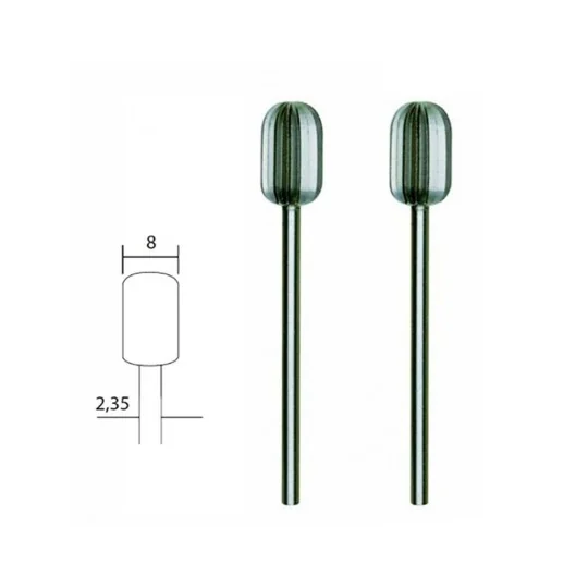 PRX-28726-Fraise embout acier wolfram-vanadium, cylindrique Ø 8mm (x2) Proxxon - PRX-28726