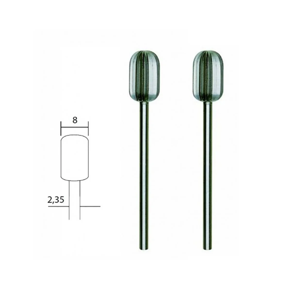 Wolfram-vanadium steel tip cutter, cylindrical Ø 8mm (x2) Proxxon -... Wolfram-vanadium steel tip cutter, cylindrical Ø 8mm (x2) Proxxon -...