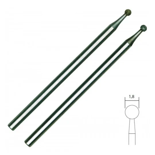 Embout de meulage diamanté rond Ø 1,8 mm (x2) Proxxon Proxxon PRX-28222 - 1 PRX-28222-Embout de meulage diamanté rond Ø 1,8 mm (x2) Proxxon - PRX-28222