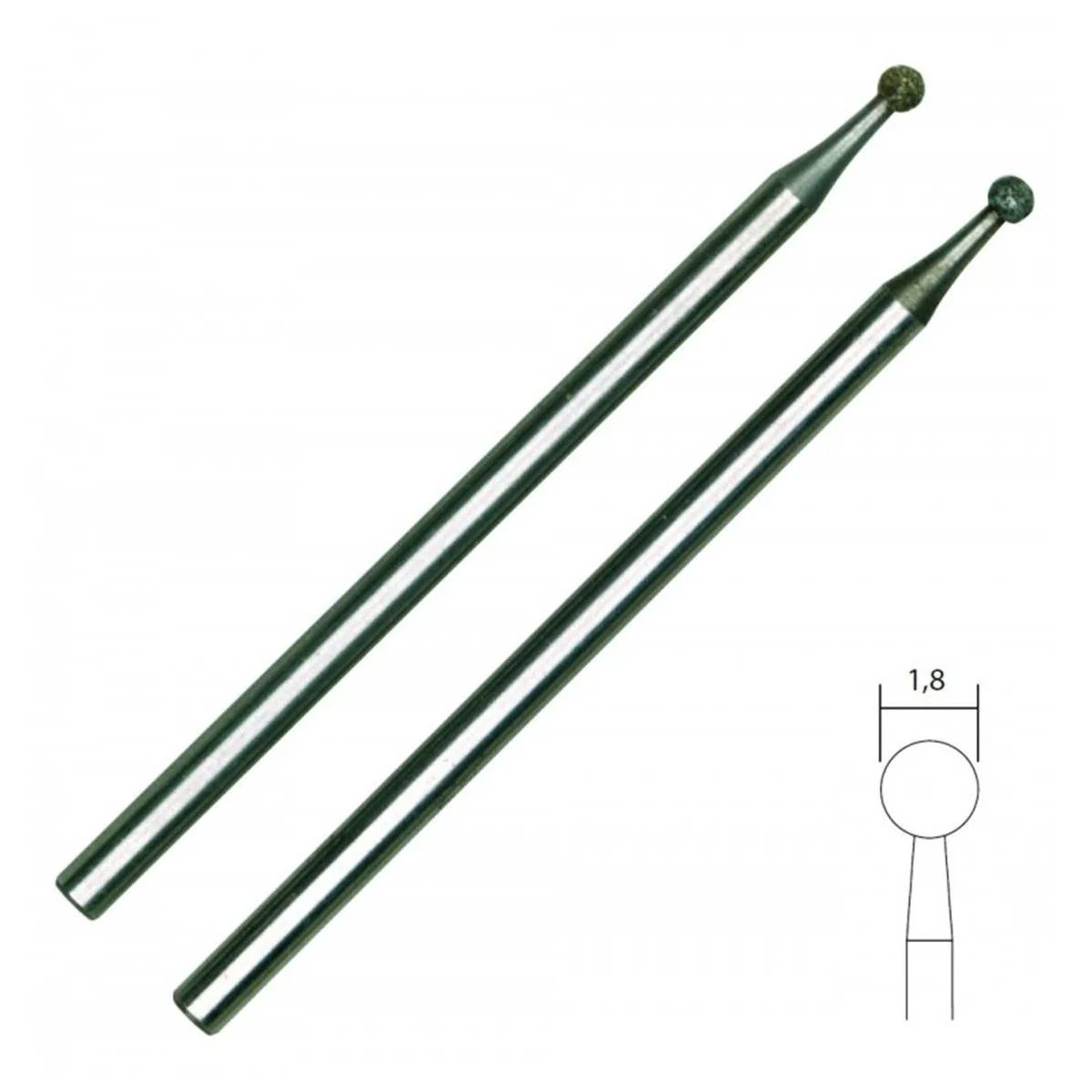 Proxxon round diamond grinding bit Ø 1.8 mm (x2) - PRX-28222 - PRX-...