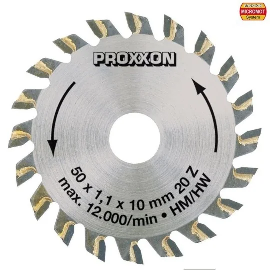 PRX-28017-Proxxon 50mm Carbide-Tipped Circular Saw Blade, 20 Teeth - PRX-28017