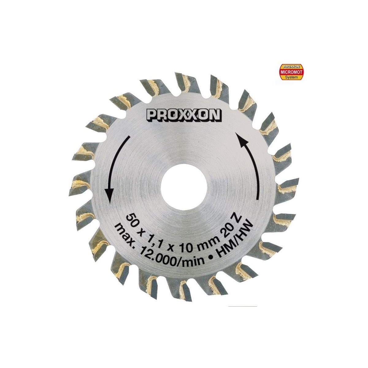 Circular saw blade with carbide wafers 50 mm, 20 teeth Proxxon - PR...
