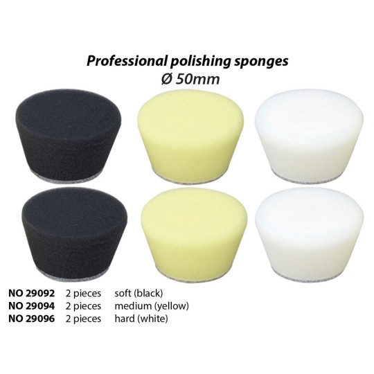 PRX-29094-Conical polishing sponge Ø 50 mm, medium (yellow) (x2) Proxxon