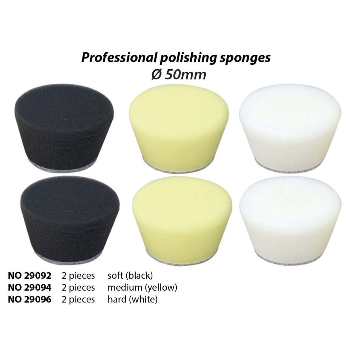 Conical polishing sponge Ø 50 mm, medium (yellow) (x2) Proxxon - PR...