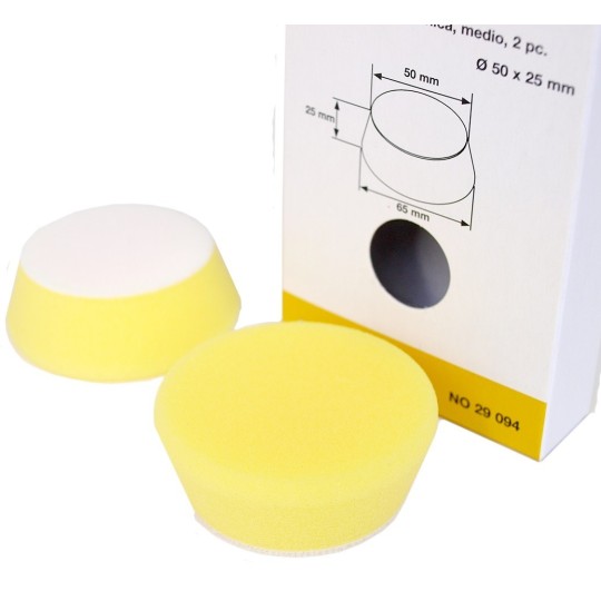 PRX-29094-Conical polishing sponge Ø 50 mm, medium (yellow) (x2) Proxxon