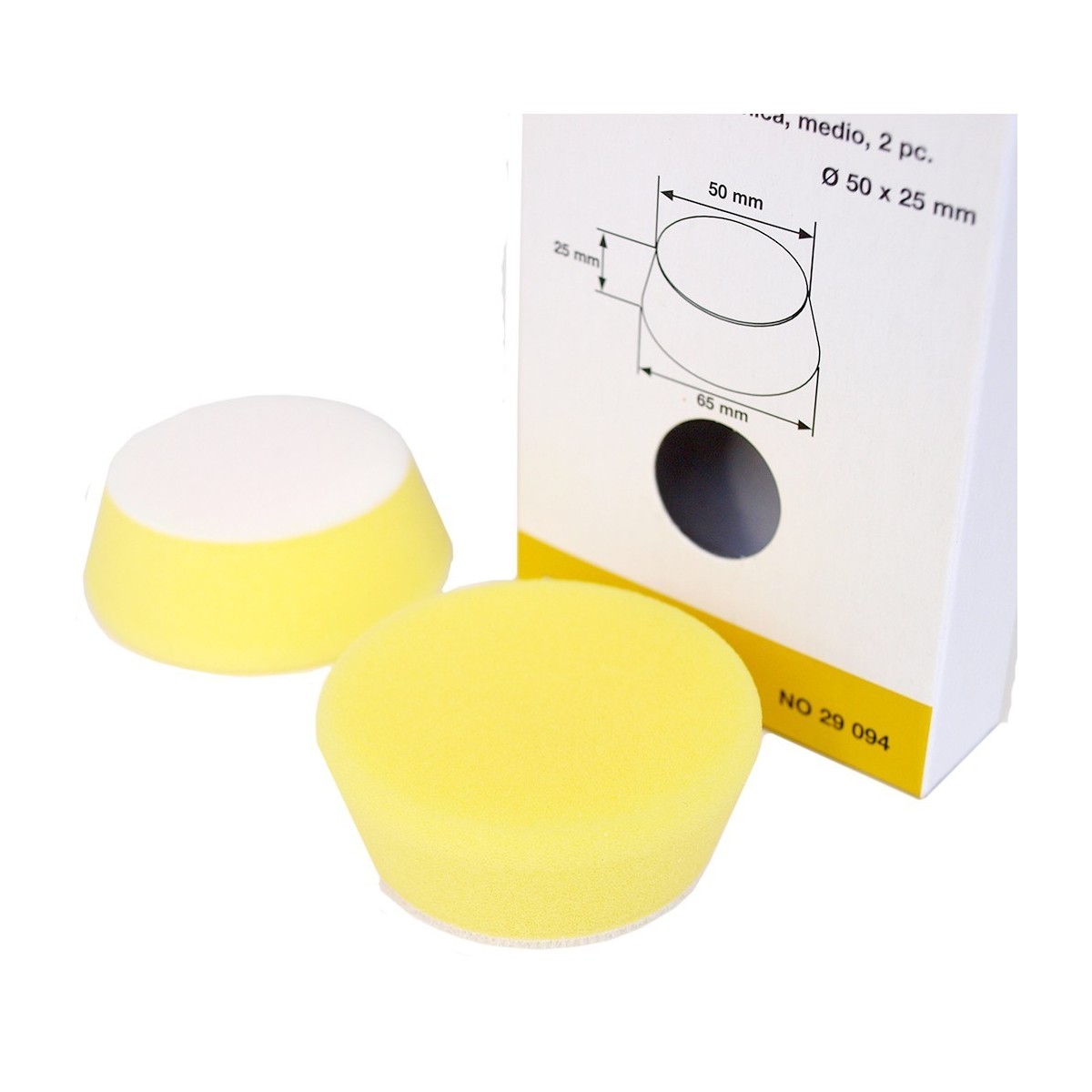 Conical polishing sponge Ø 50 mm, medium (yellow) (x2) Proxxon - PR...