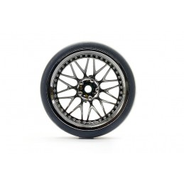 Drift wheels D1 chrome black 20 spokes 26mm 1/10 (4) Fastrax Fastrax FAST1355BC-D19 - 2