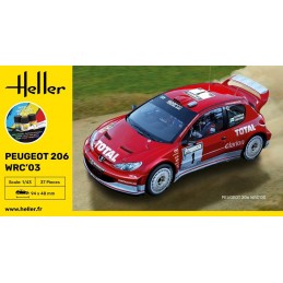 Peugeot 206 WRC 2003 1/43 Heller + glue and paints Heller HEL-56113 - 2