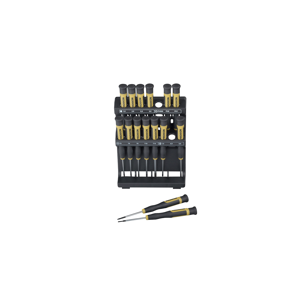 MICRO Tournevis avec socle, 15 pièces Proxxon Proxxon PRX-28148 - 1