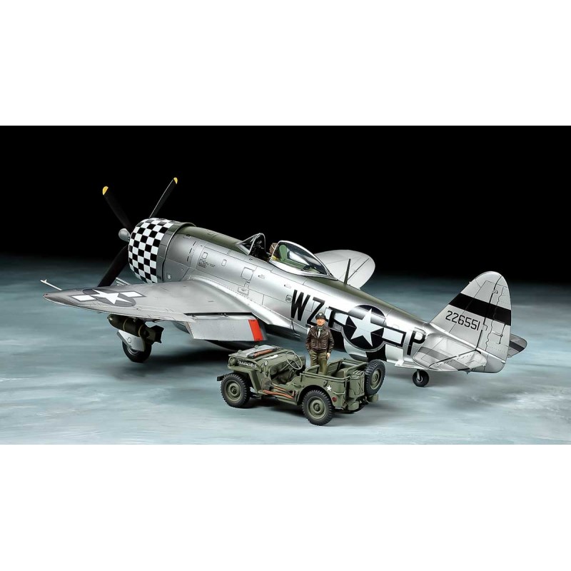 Tamiya P-47D Thunderbolt Bubbletop Airplane and Jeep 1/4-Ton 4X4 1/48 Tamiya 25214 - 1