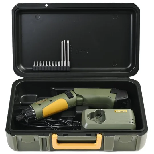 PRX-29840-KS/A - Screwdriver, Cordless Electric Articulated Screwdriver + Charger + Proxxon Battery