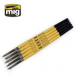 Set of 5 Mig rubber brushes AMMO - MIG Jimenez A.MIG-7606 - 2