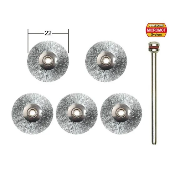 PRX-28956-Proxxon stainless steel disc brushes Ø 22 mm (x5) - PRX-28956