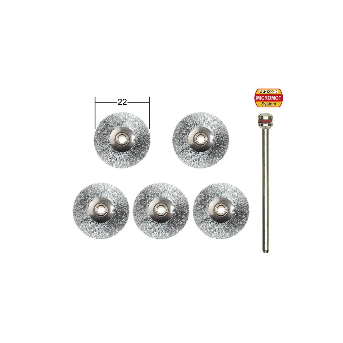 Brosses disques en acier inoxydable Ø 22 mm (x5) Proxxon Proxxon PRX-28956 - 1
