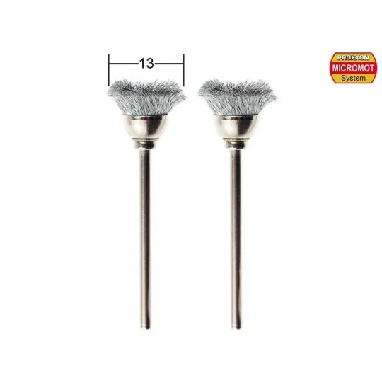 PRX-28957-Proxxon round stainless steel paintbrushes Ø 13 mm (x2) - PRX-28957