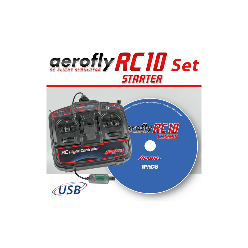 Aerofly RC10 Starter Simulator + Ikarus USB Remote Control Ikarus IK3092051 - 1