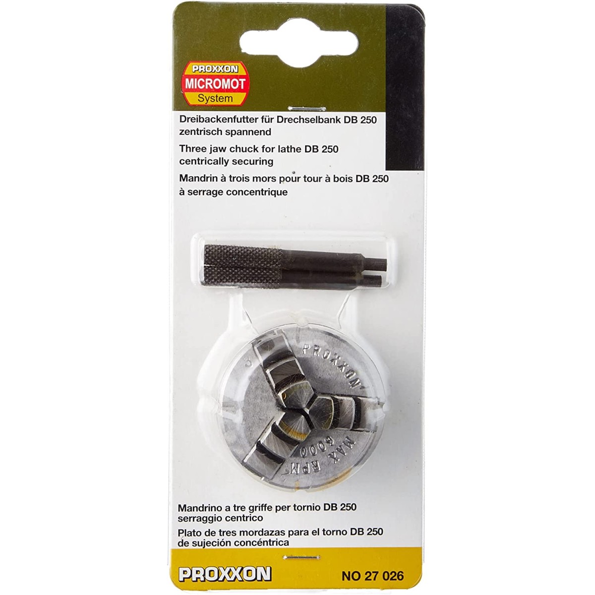 3-bit concentric clamping chuck for wood lathe DB 250 Proxxon - PRX...