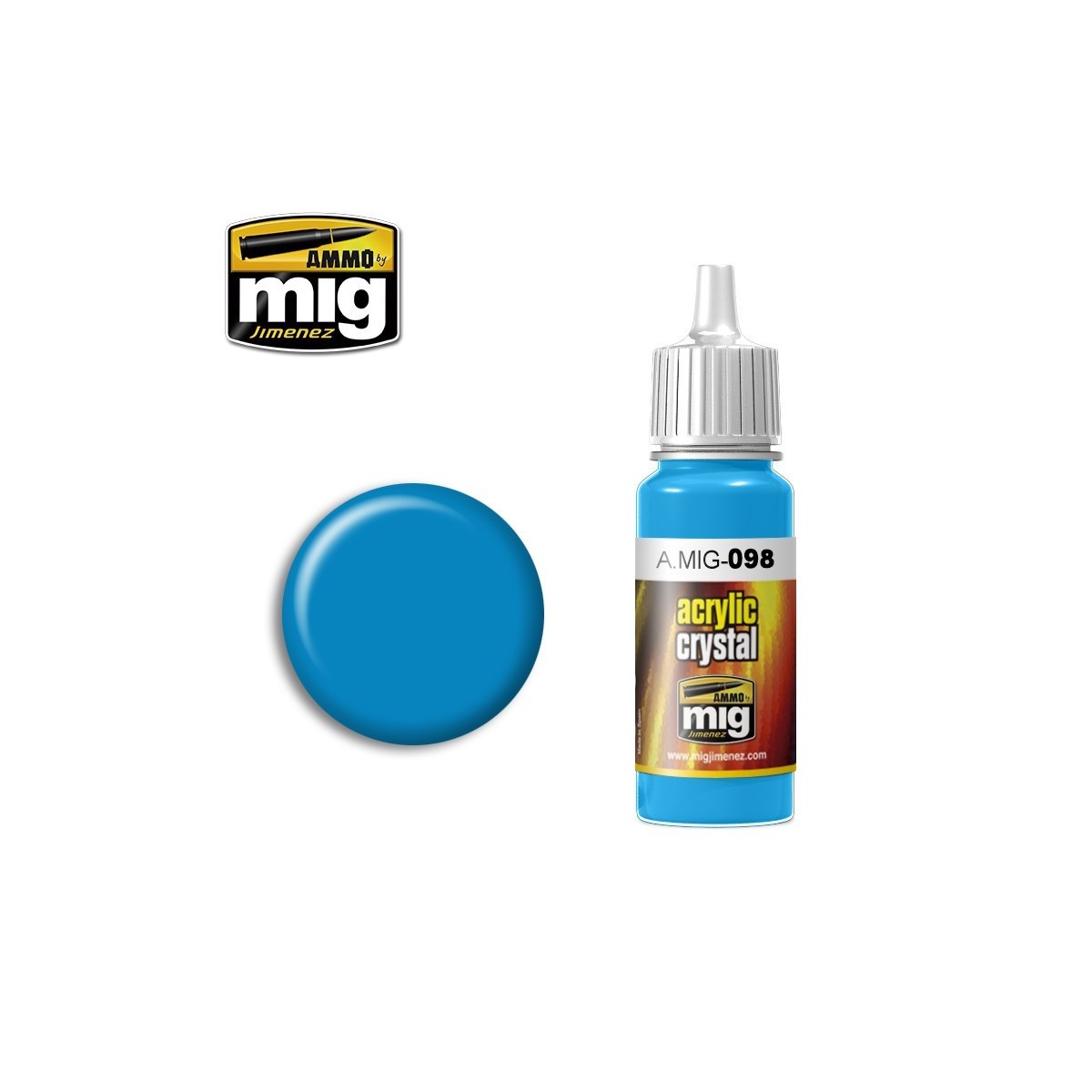 Peinture acrylique BLEU CLAIR CRISTAL 17ml Mig AMMO - MIG Jimenez A.MIG-0098 - 1