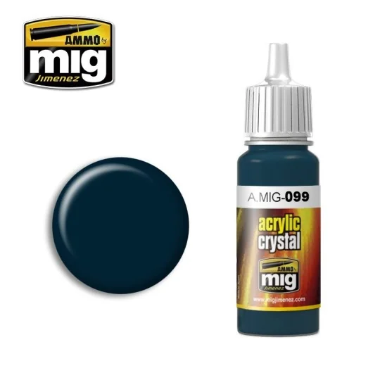 A.MIG-0099-Peinture acrylique NOIR BLEU CRISTAL (ET FEU ARRIERE ETEINT) 17ml Mig - A.MIG-0099